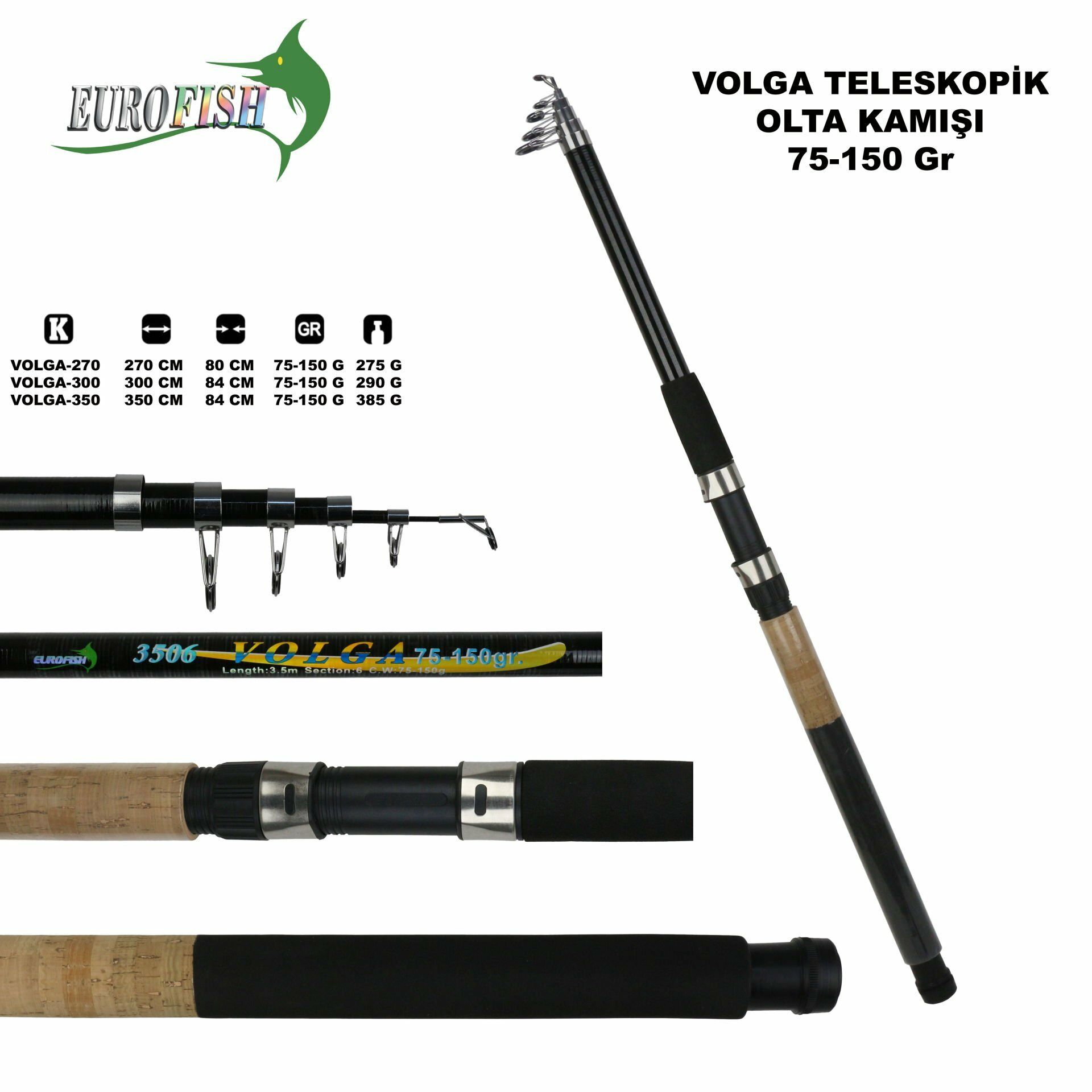 Volga Fiber Olta Kamışı 300 cm