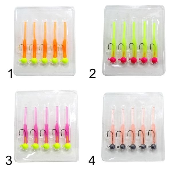 Captain 3521 Mini Worm 4.5cm Jig Headli LRF Silikon Yem 5'li SET