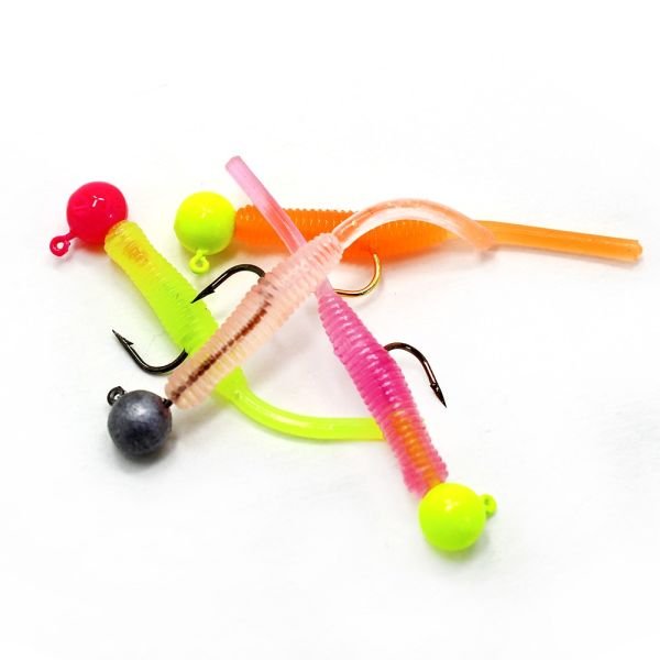 Captain 3521 Mini Worm 4.5cm Jig Headli LRF Silikon Yem 5'li SET
