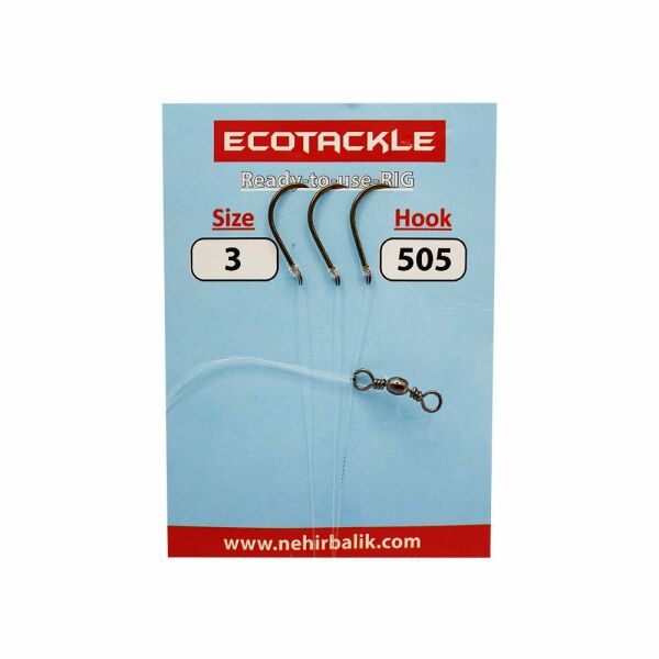Ecotackle Fırdöndülü Yemli Takım 505 Bronz 3 İğne 100P 6