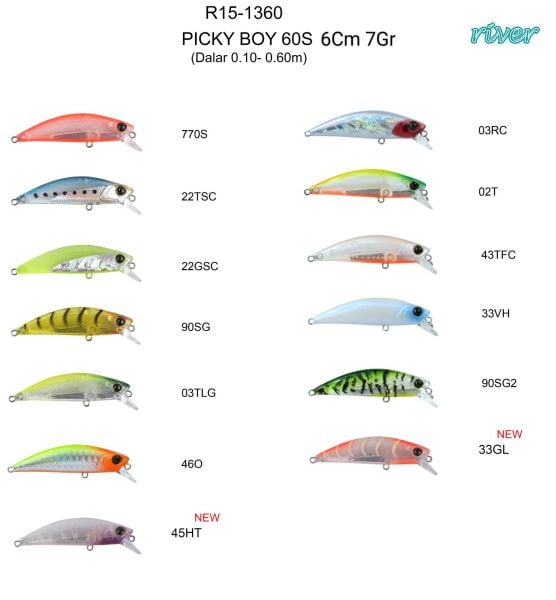 River Picky Boy 60S 6Cm 7G Maket Balık 90SG