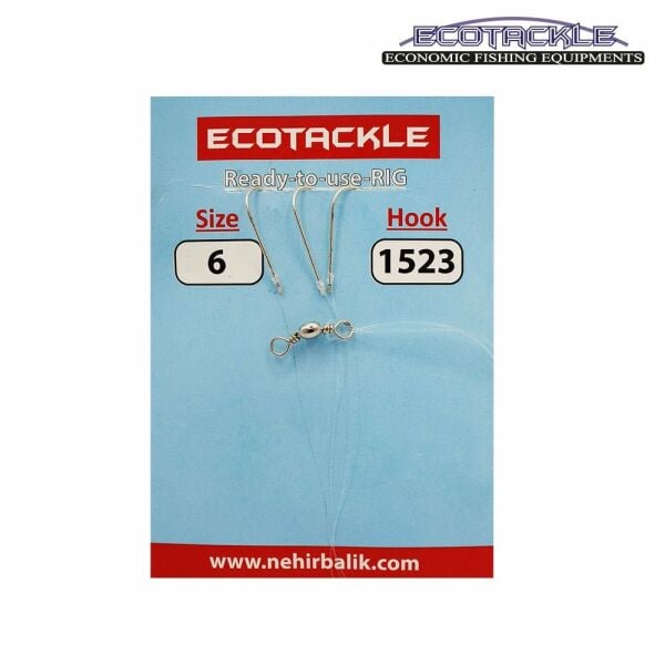 Ecotackle Fırdöndülü Yemli Takım 1523 3 İğne 100P 1/0