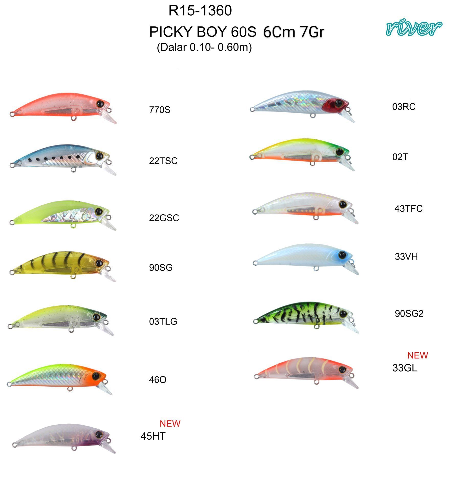 River Picky Boy 60S 6Cm 7G Maket Balık 03RC