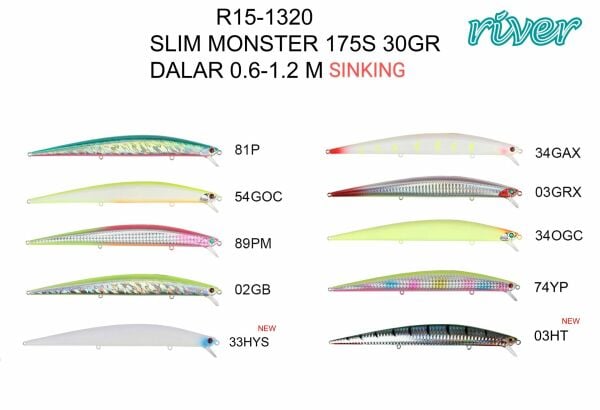 River Slim Monster 175S 17.5 cm 30Gr 0.6-1.2mt 33HYS
