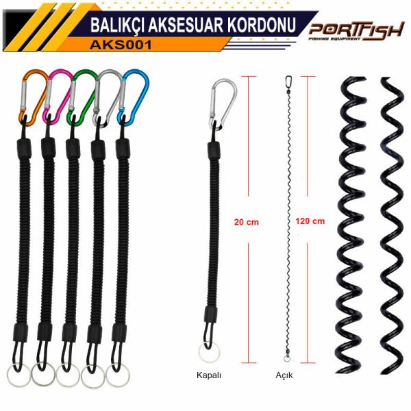 Portfish Karabinalı Balıkçı Aksesuar Kordonu