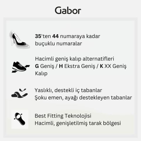 GABOR Best Fitting Kadın Fermuarlı Bağcıklı Spor Ayakkabı 73.201