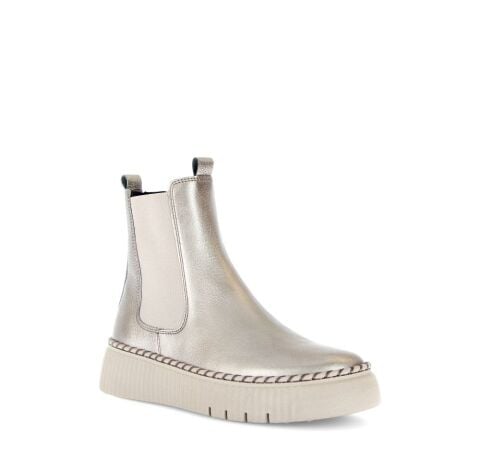 GABOR Best Fitting Kadın Lastikli Fermuarlı Kalın Tabanlı Bot 73.540 Bej Metalik Deri - 37.5