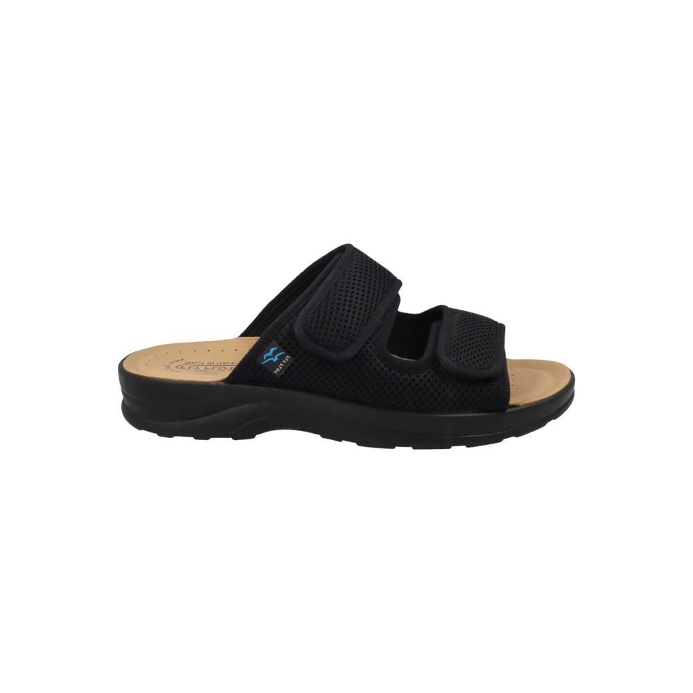 FLY FLOT Slipper İki Cırtlı Erkek Terlik S5-143 Siyah Kumaş - 43