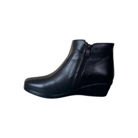 EXTRAFIT Geniş Kalıp Kadın Küçük ve Büyük Numara Dolgu Topuk Çift Fermuarlı Bot 6419