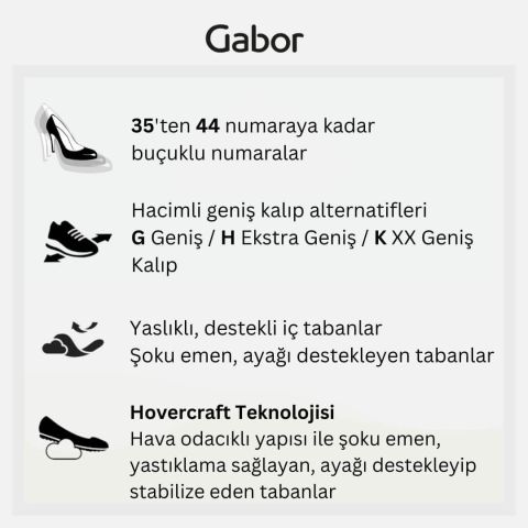 GABOR Hovercraft Kadın Tokalı Babet Ayakkabı 84.163