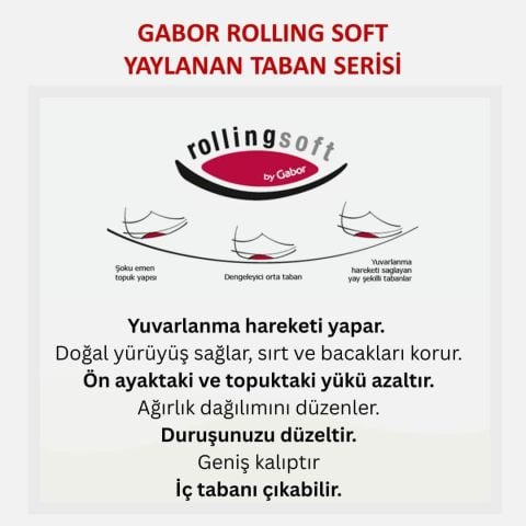 GABOR Geniş (G) Kalıp Rolling Soft Kadın Cırtlı Sandalet 86.815