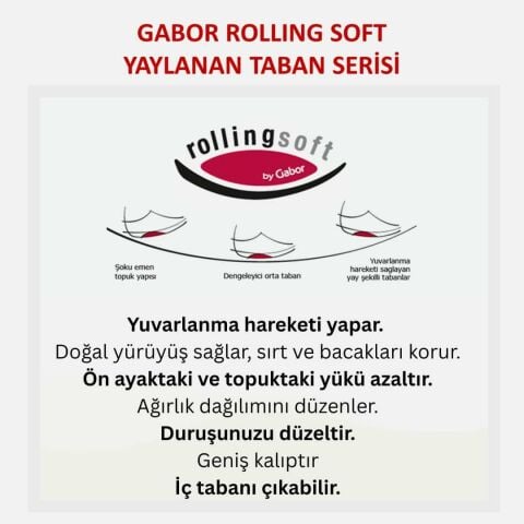 GABOR Geniş (G) Kalıp Rolling Soft Kadın Cırtlı Sandalet 86.815