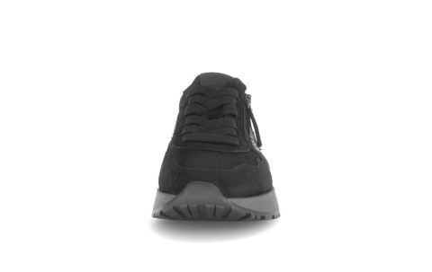 GABOR Best Fitting Kadın Fermuarlı Bağcıklı Spor Ayakkabı 73.494 SİYAH SÜET YILAN DERİ - 35