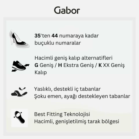 GABOR Best Fitting Kadın Bağcıklı Fermuarlı Bot 71.711