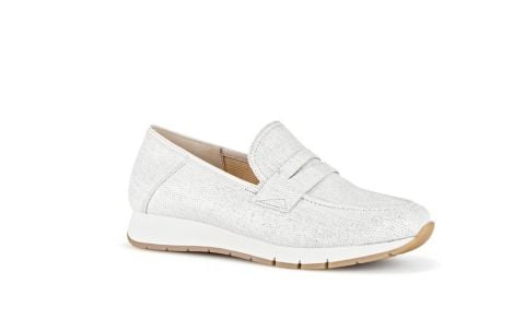 GABOR Comfort (G) Geniş Kalıp Kadın Kuşaklı Ayakkabı 42.471-1 40 - Beyaz Baskı Deri