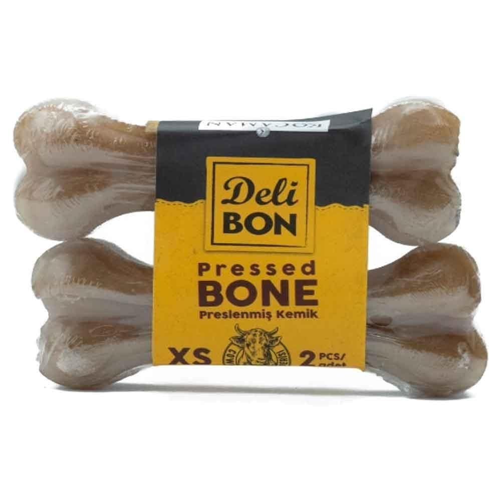 Delibon Köpekler İçin Deri Pres Kemik Naturel 7 Cm 2 Li Paket