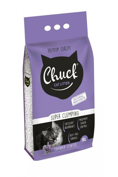 Chuck 10 Litre Lavanta Kalın Bentonit Kedi Kumu