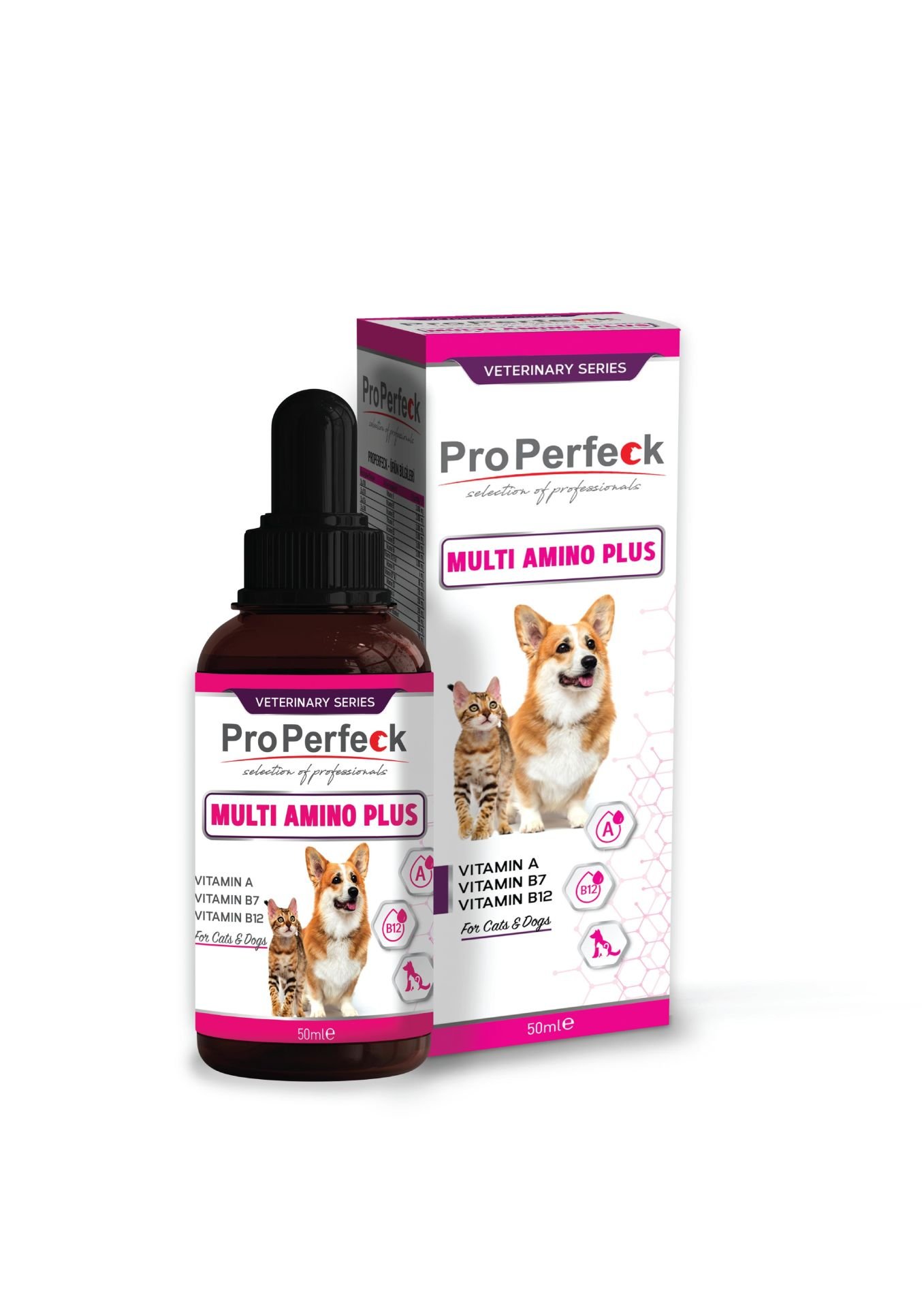 PRO PERFECK KEDİ VE KÖPEK MULTİ AMINO PLUS DAMLA MULTİVİTAMİN DESTEĞİ 50 ML