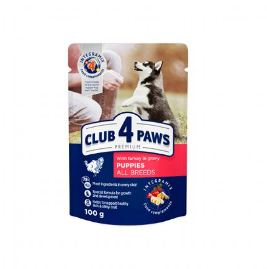 Club4Paws Hindili Pouch Yavru Köpek Sos 100 Gr 24 Adet