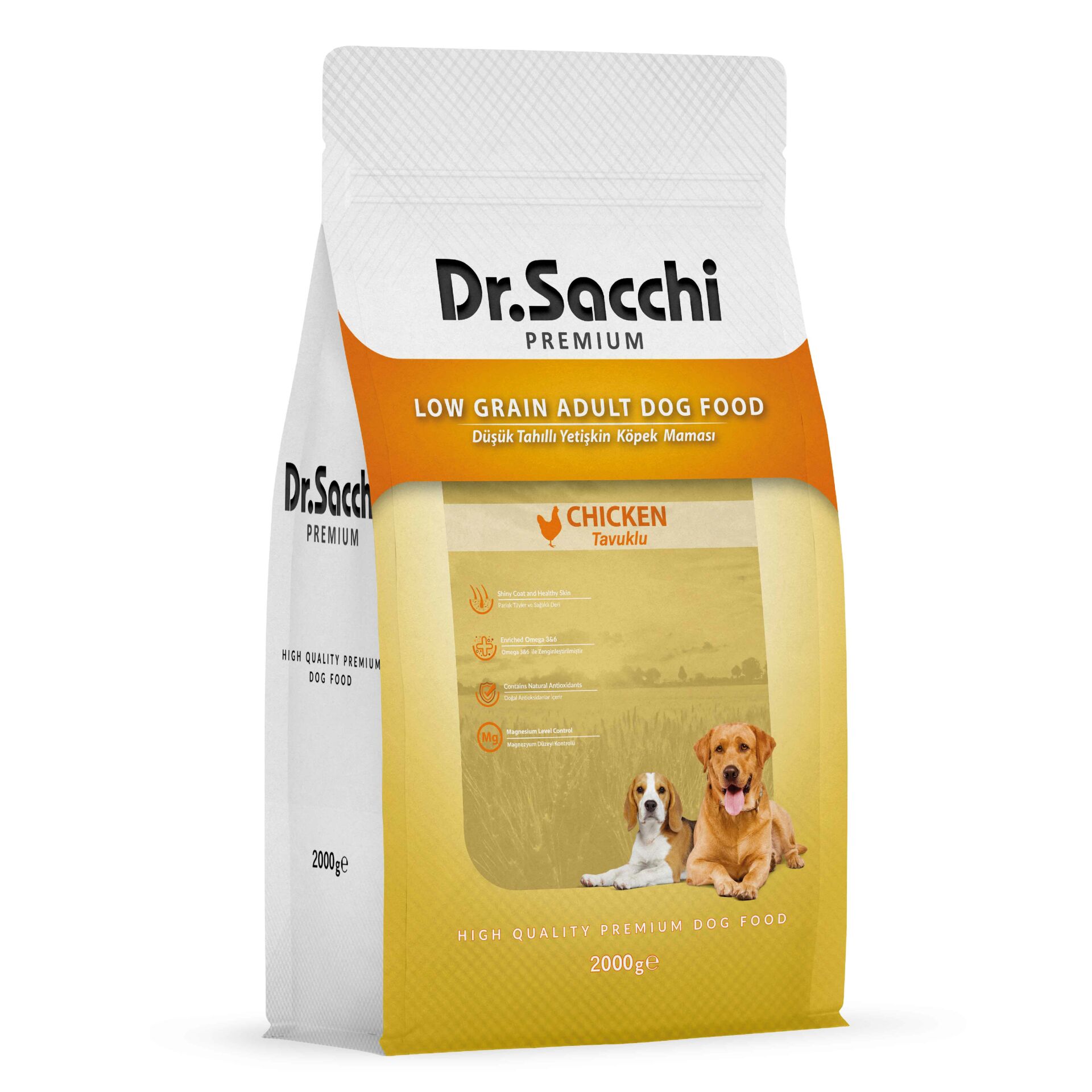 Dr.Sacchi Premium Düşük Tahıllı Tavuklu Yetişkin Köpek Maması 2 Kg
