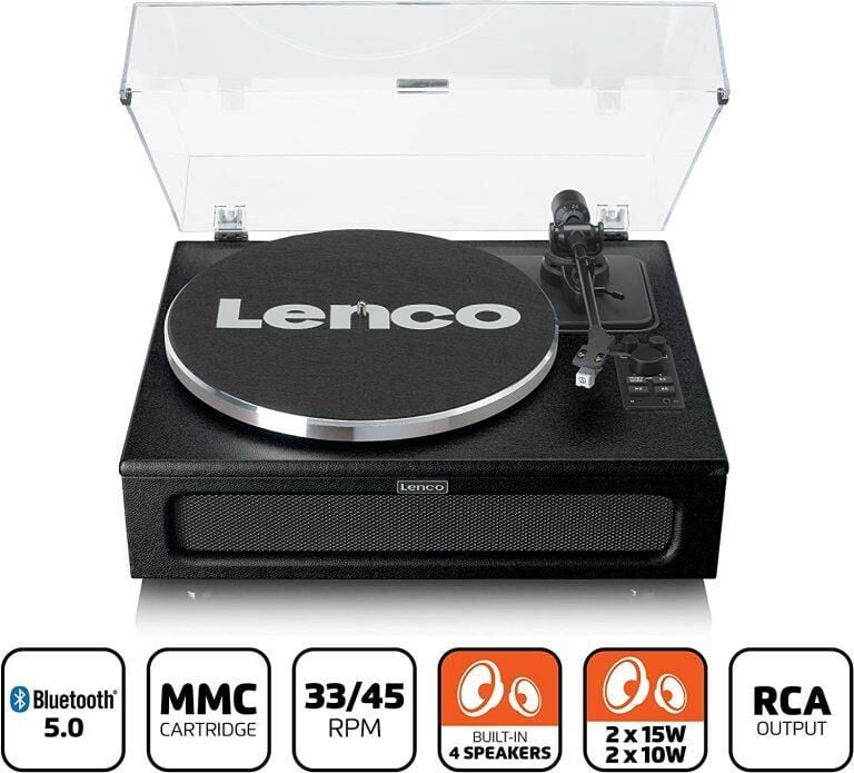 Lenco LS-430 BK 4 Dahili Hoparlörlü Bluetoothlu Pikap Deri Kaplama