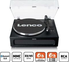 Lenco LS-430 BK 4 Dahili Hoparlörlü Bluetoothlu Pikap Deri Kaplama