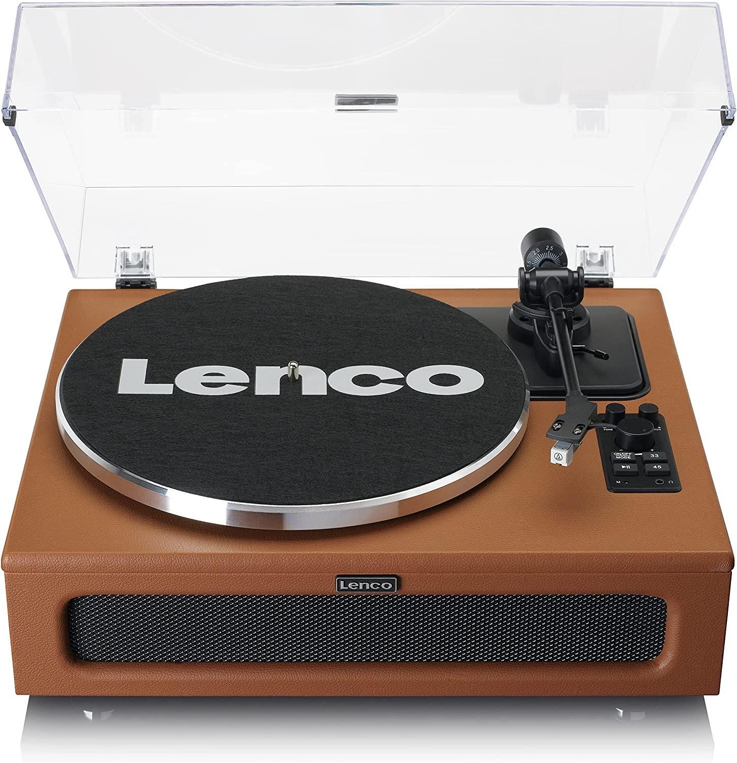 Lenco LS-430 BN 4 Dahili Hoparlörlü Bluetoothlu Pikap Deri Kaplama