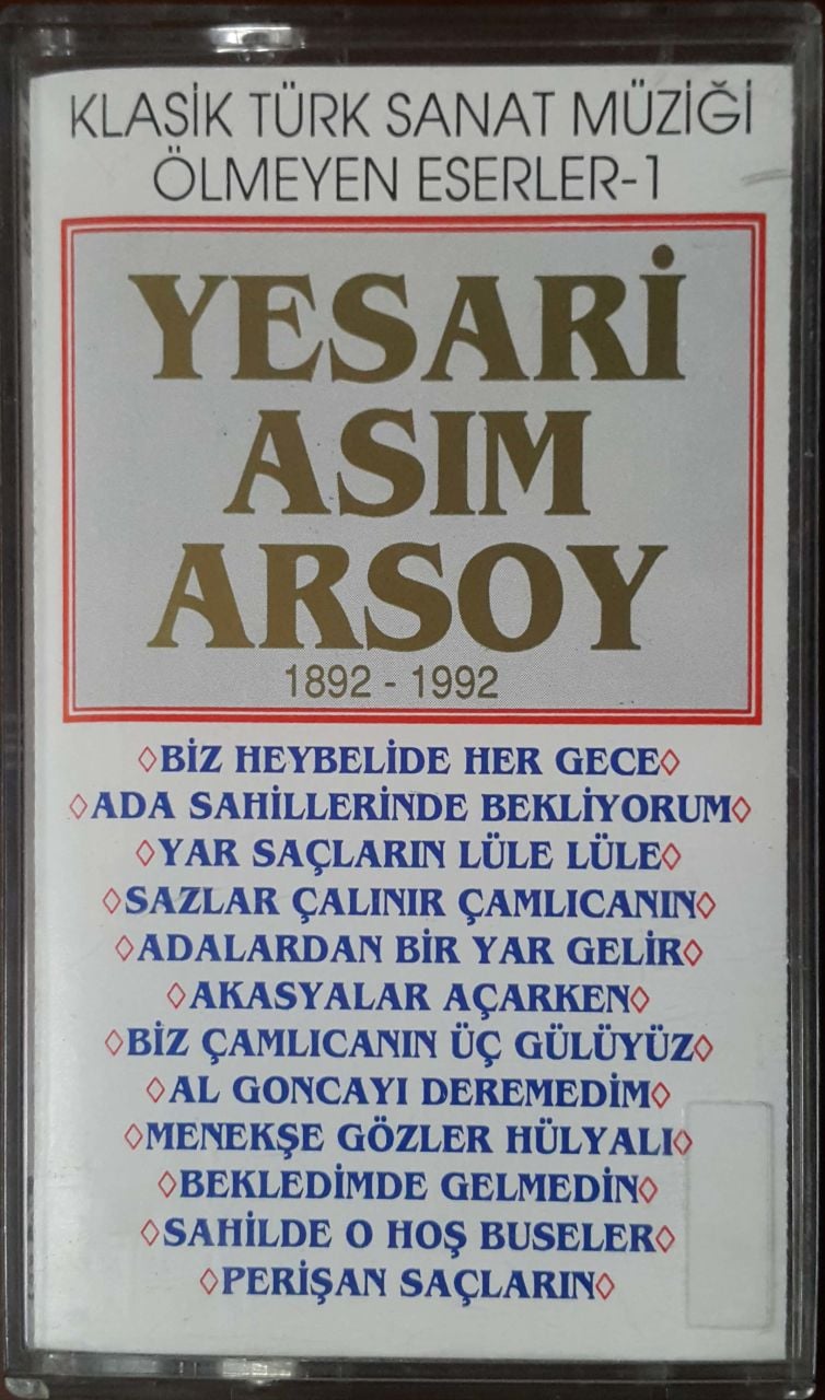 Klasik Türk Sanat Müziği Ölmeyen Eserler-1 Yaseri Asım Arsoy Kaset