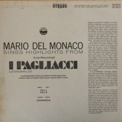 Mario Del Monaco Sİngs Highlights From LP Plak