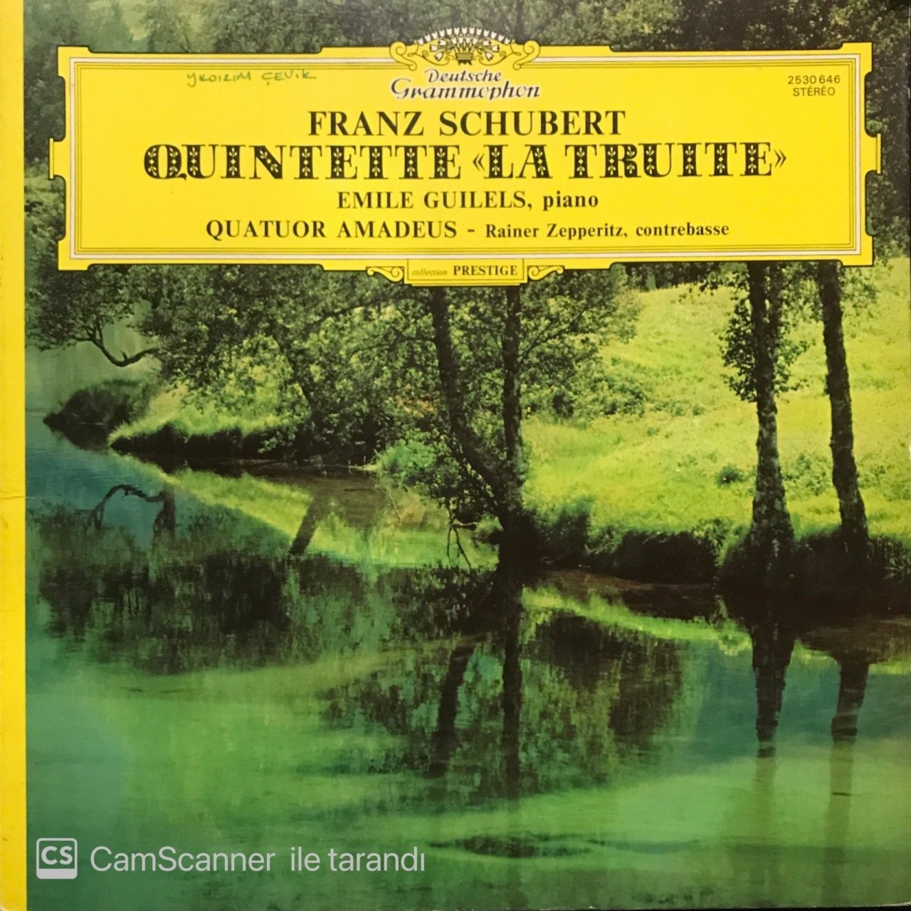 Franz Schubert Quintette La Truite LP Klasik Plak