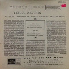 Yehudi Menuhin Paganini Violin Concertos LP Plak