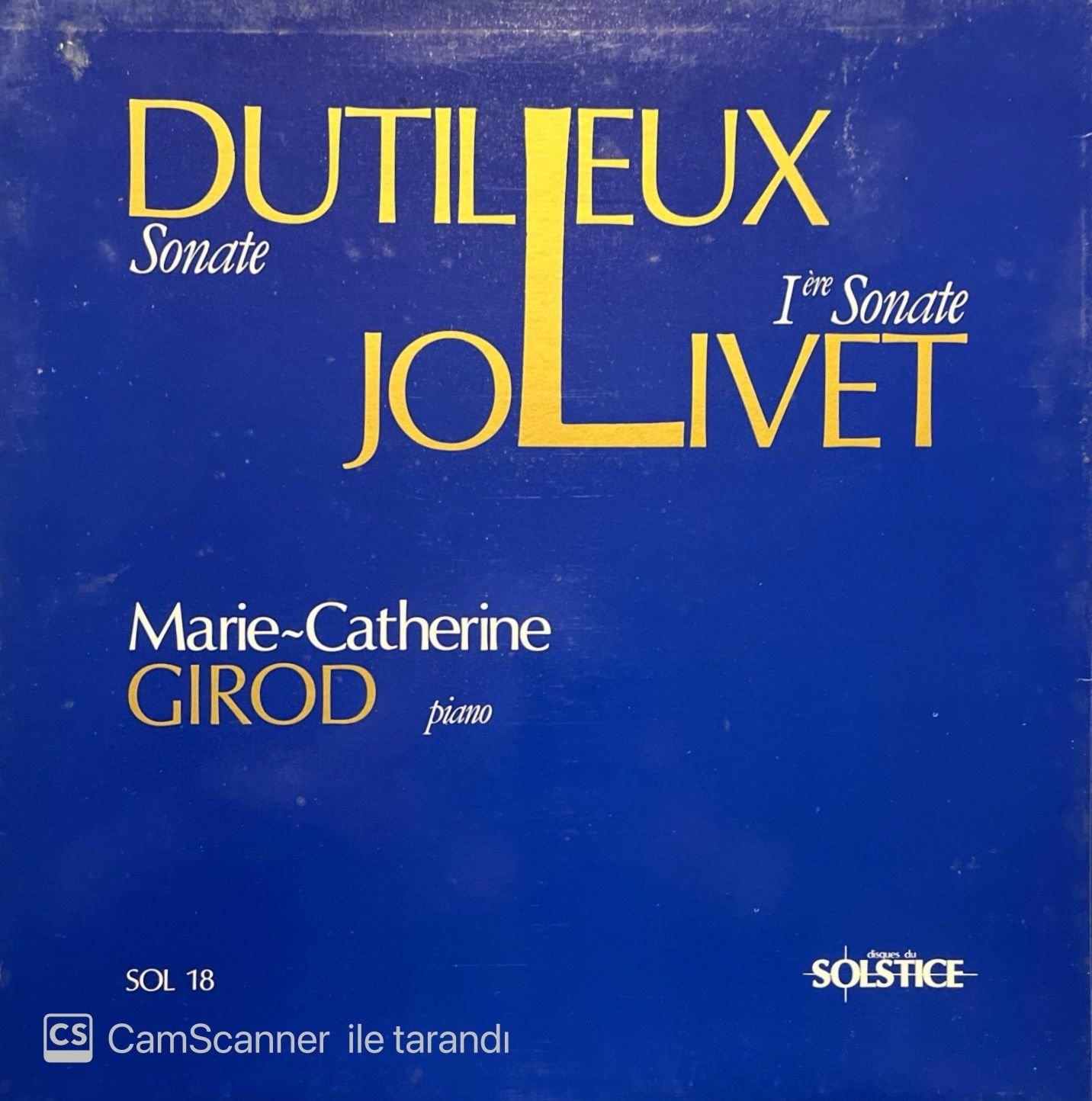 Dutilleux Jolivet Sonate Marie Catherine Girod LP Plak