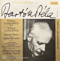 Bartok Bela Piano Concerto Viola Concerto LP Plak
