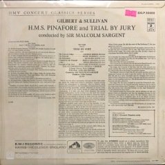 Gilbert & Sullivan H.M.S. Pinafore And Trial By Jury Second Record LP Klasik Plak