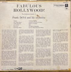 Frank DeVol Fabulous Hollywood LP Plak
