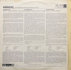 Handel The Water Music LP Plak