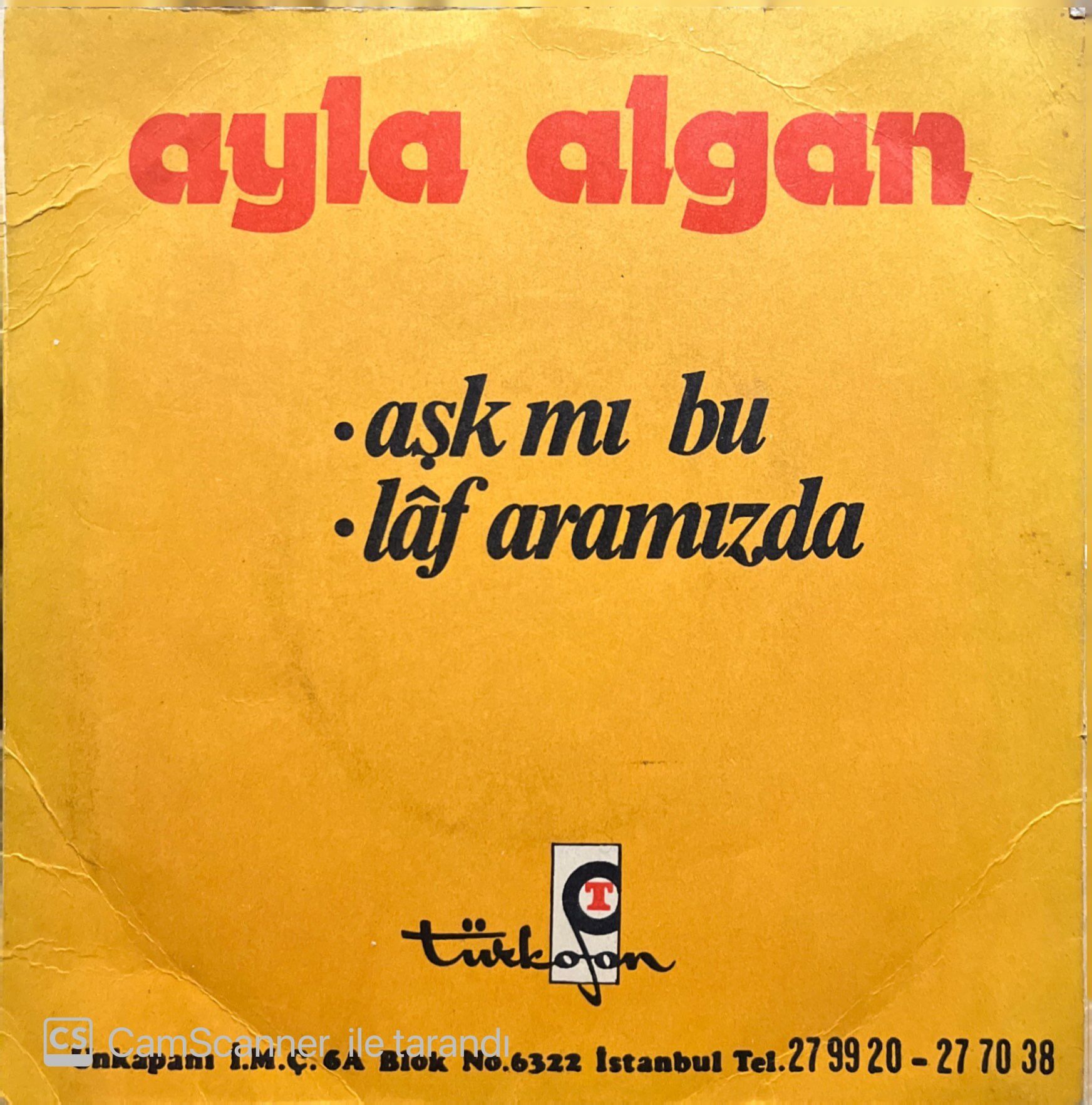 Ayla Algan Aşk Mı Bu 45lik plak