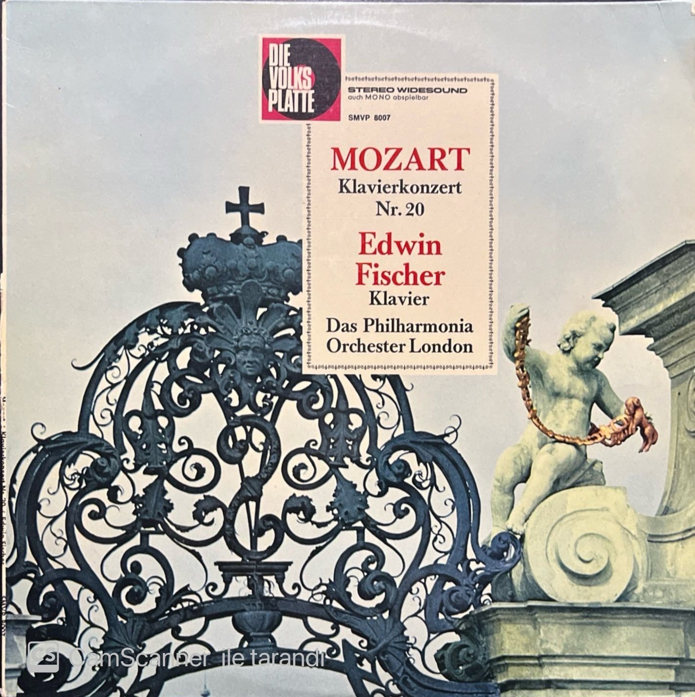 Edwin Fischer Mozart Klavierkonzert Nr.20 LP Plak