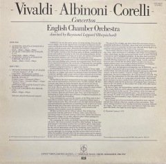Vivaldi Albinoni Corelli Concertos LP Klasik Plak