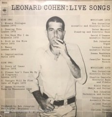 Leonard Cohen Live Songs LP Plak