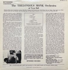 The Thelonious Monk Orchestra At Town Hall LP Plak
