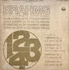 Brahms Four Complete Symphonies 4 LP Box Set Plak