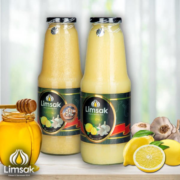 1 lt Ballı + 1 lt Limsak Limon Sarımsak Kürü Cam Şişe