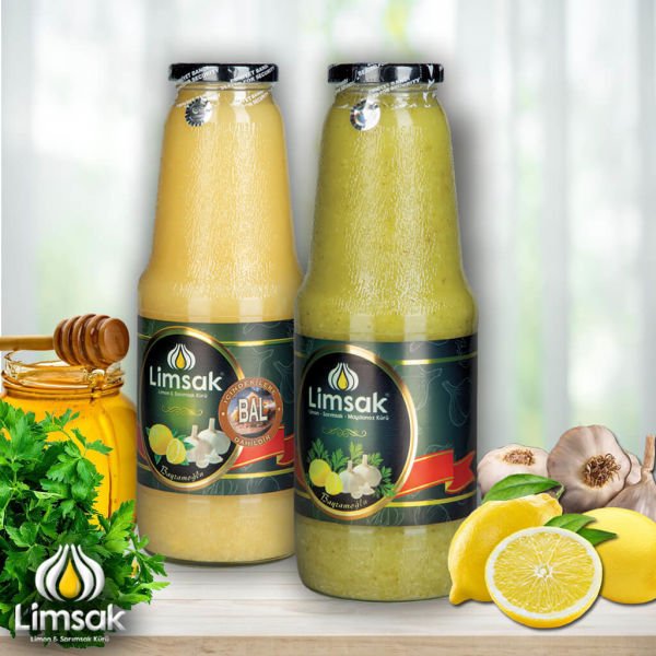 1 lt Ballı + 1 lt Maydanozlu Limon Sarımsak Kürü Cam Şişe