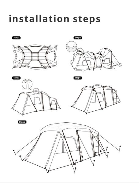 Naturehike Glamping Cloud Vessel 4 Kişilik Hızlı Kurulum Tünel Çadır