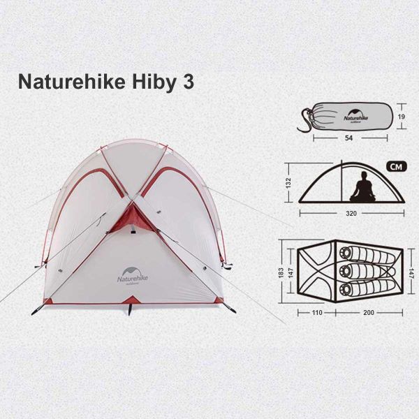 Naturehike Hiby Stan Ultralight One Big Bedroom 2-3 Kişilik Kamp Çadırı