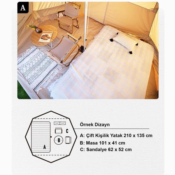 Naturehike Brighten 6.4 Lüks Piramit Pamuk Glamping Çadırı