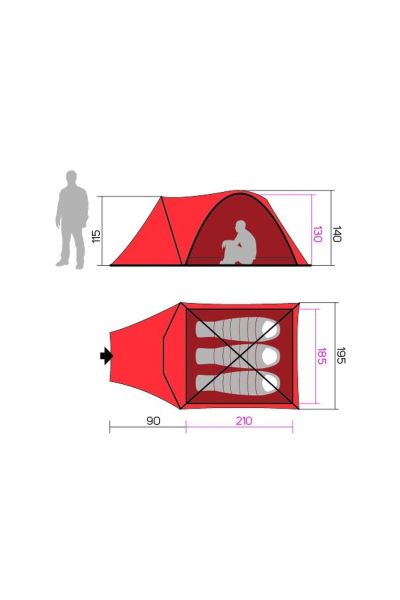 HANNAH HOVER 4 KİŞİLİK 3 MEVSİMLİK OUTDOOR ÇADIR YEŞİL-LACİVERT