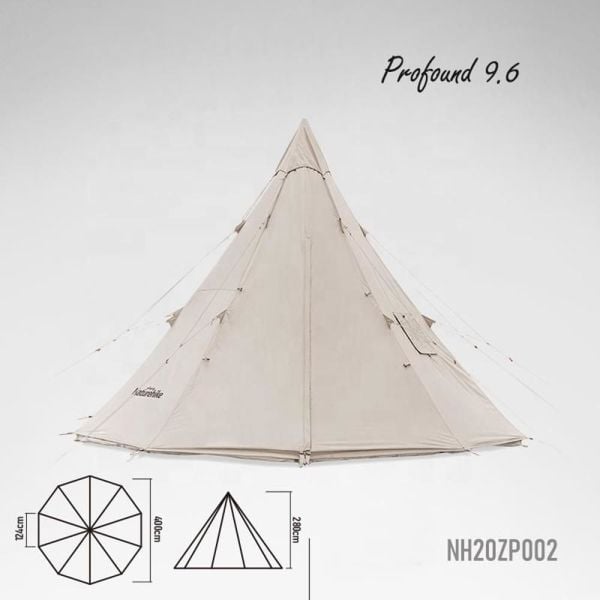 Naturehike Profound 9.6 Carpa Glamping Aile Çadırı | Cotton Pyramid Kanvas |