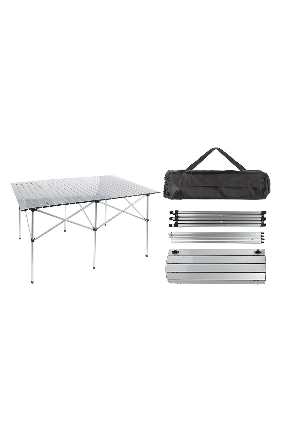 Summit Aluminium Mega Kamp Masası 140 x 70cm Double Roll Table Alu